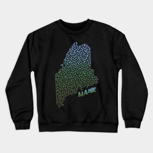 Maine State Outline Maze & Labyrinth Crewneck Sweatshirt